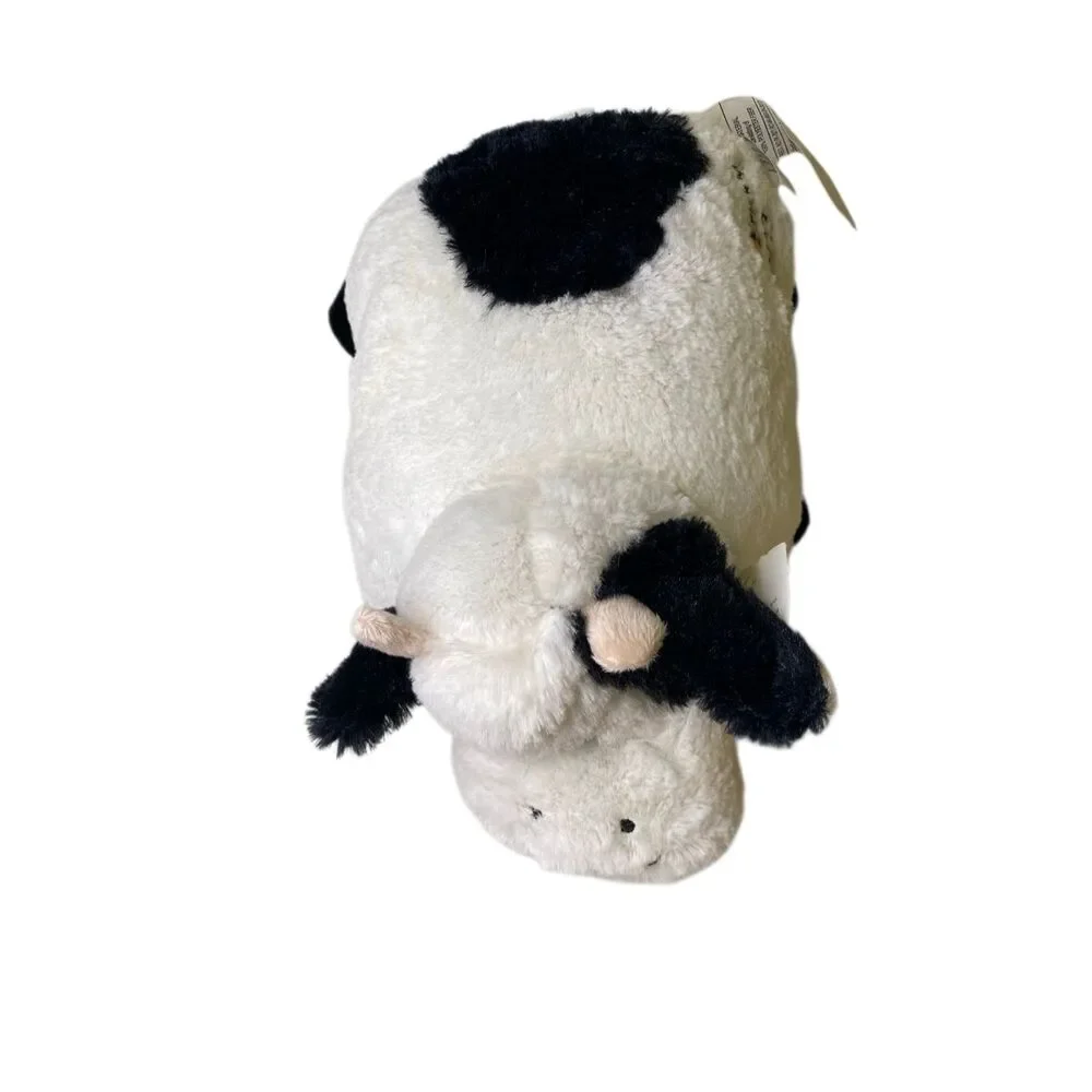 Hugfun Cow Plush Pillow Stuffed Animal Black White Farmhouse Toy Soft Kids Farm